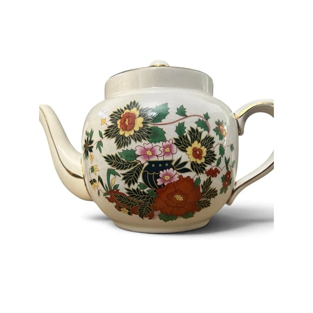 Vintage Price Kensington Ceramic Chintz Teapot Floral Gold Trim England 4065
